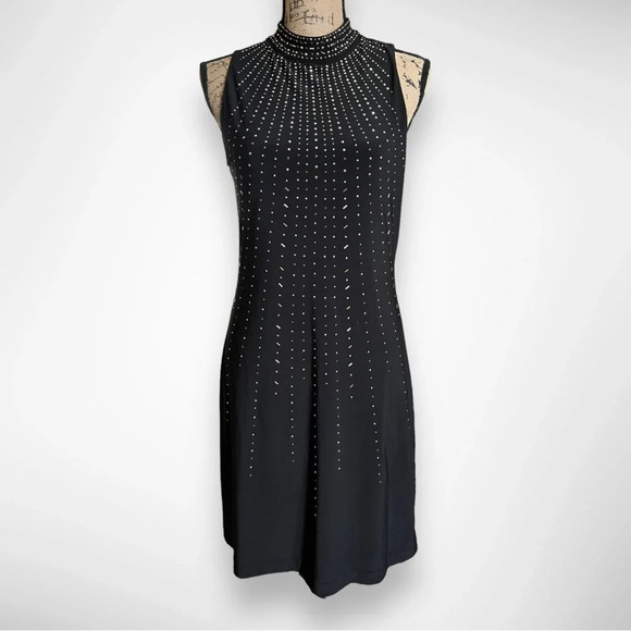 WHITE HOUSE BLACK MARKET Women's Sleeveless Mock Neck Shift Dress Small | EUC - Picture 5 of 8